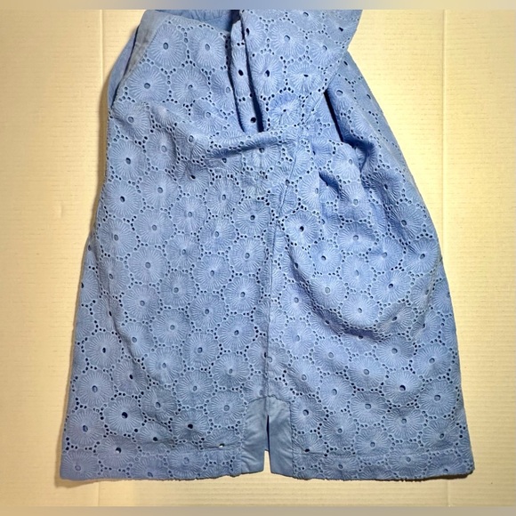 Appleseed’s Women’s Eyelet Tunic Side Slits V Neck Vista Blue Embroidered Small - Picture 8 of 11
